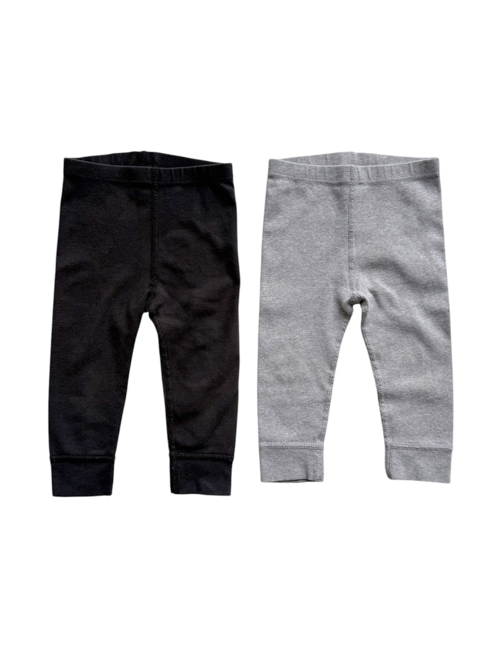 Hanna Andersson Ribbed Leggings Bundle - Black and Gray 2T